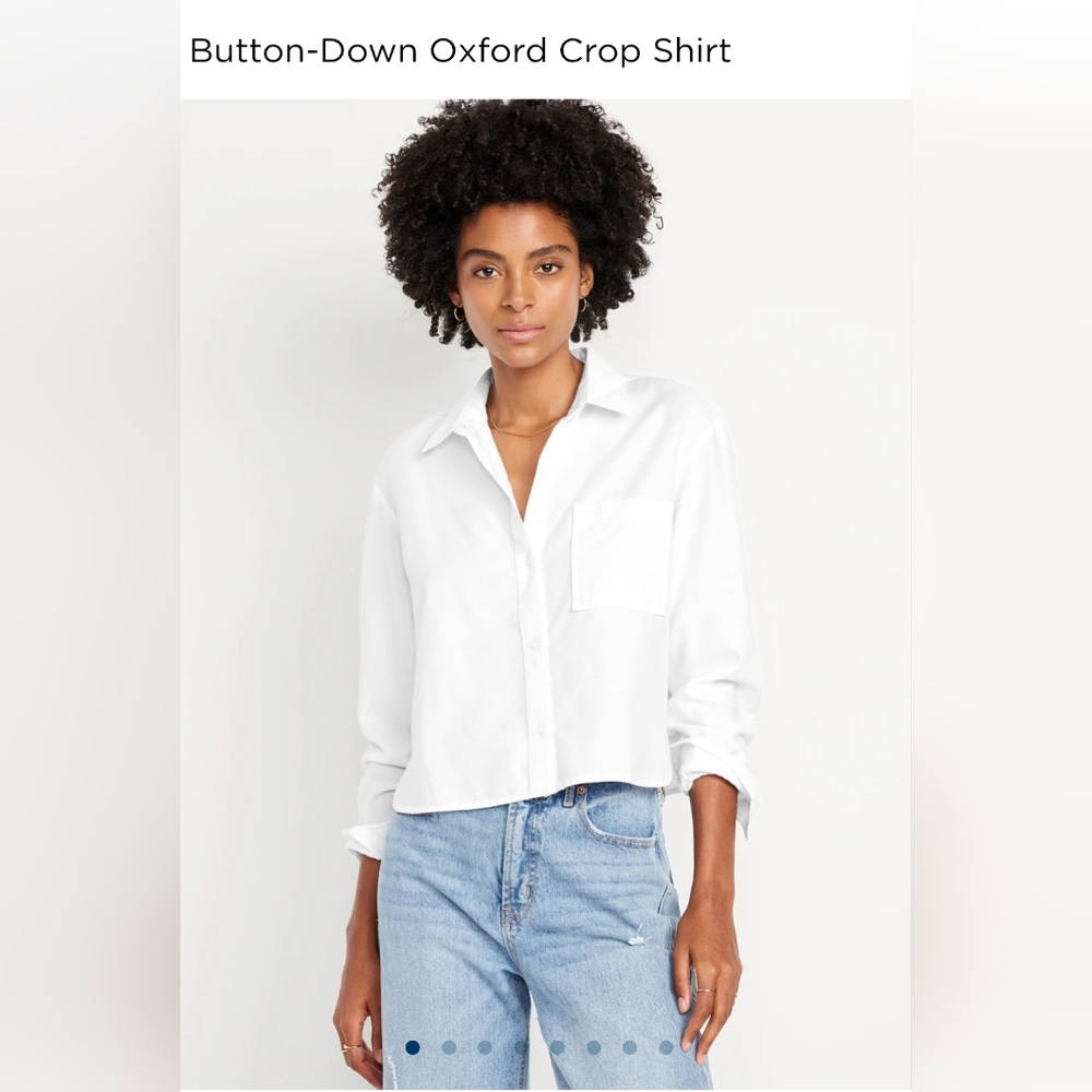 EUC 100% cotton cropped Oxford shirt